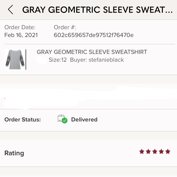 GRAY GEOMETRIC SLEEVE SWEATSHIRT - Picture 7 of 7
